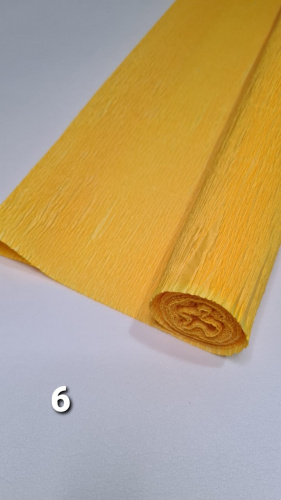 Гофрированная бумага. Номер 6 . Цвет желтый  Ширина 50 см длина 250 см.