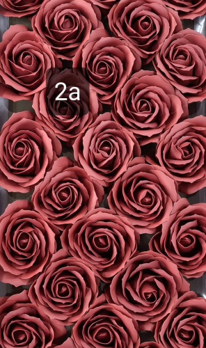 Мыльные розы 5 слоёв. Номер 2а темно-розовый. Бутон 7*7 см. Упаковка 25 шт.