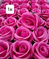 Мыльные розы 4-х слойные.  Номер 1к ярко - розовый. Бутон 6 см.
