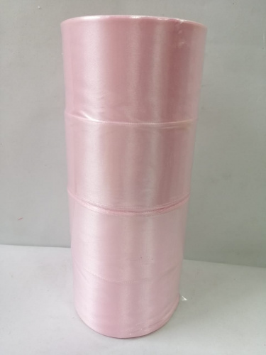 Лента атласная 5 см "Нежно-розовая". Длина 22 метра. Упаковка 4 шт