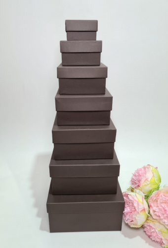 Набор коробок подарочных 7в1. Цвет коричневый.