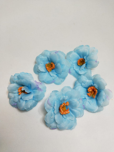 Цветок искусственный. Головка. Упаковка 10 шт.Цвет голубой