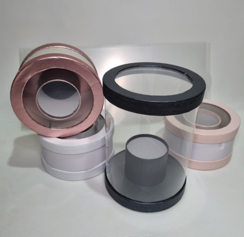 Коробка круглая прозрачная, с внутренним стаканом. Цвет чёрный. фото 2