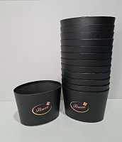 Кашпо овальное Flowers.  Цвет: Чёрный