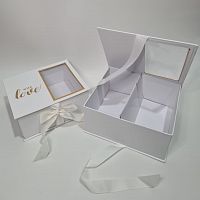 Коробка бокс 2в1 With Love.  Цвет белый.  Размер :  21*17,5*9 см