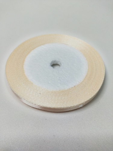 Лента атласная 0,6см 25 ярдов "Кремовая"