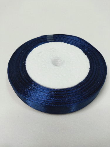 Лента атласная 1,2см 25 ярдов "Темно-синяя"