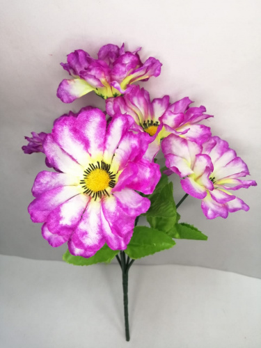 Букет космеи "сиреневый",  высота 29 см, 5 голов, ткань.Упаковка 5 шт.