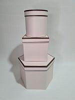 Набор коробок 3в1. Ромб, квадрат, цилиндр.  Цвет: Бледно - розовый
