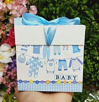 коробка сборная 30*30 см baby голубая