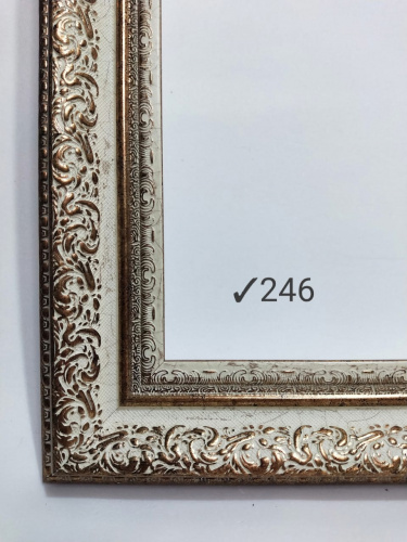 Багет пластик 40*50 см. Цвет золото с белым. Номер ✓246