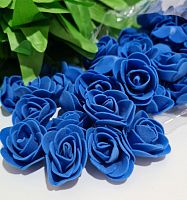 Цветы из фоамирана 3,5 см Синий. Упаковка 100 шт.