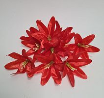 Искусственные цветы. Лилия красная. Упаковка 10 шт.