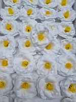 Мыло туалетное декоративное. Цветок лотоса. Цвет белый. Диаметр цветка 6,5-7 см. Упаковка 36 шт.
