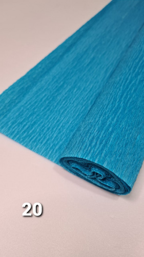 Гофрированная бумага. Номер 20. Цвет голубой. Ширина 50 см длина 250 см.