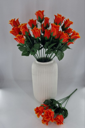 Букет роз "оранжевый",  высота 30 см, 5 голов, ткань. Упаковка 2шт