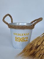 Ведро металлическое малое с ручками из веревки Original 1982