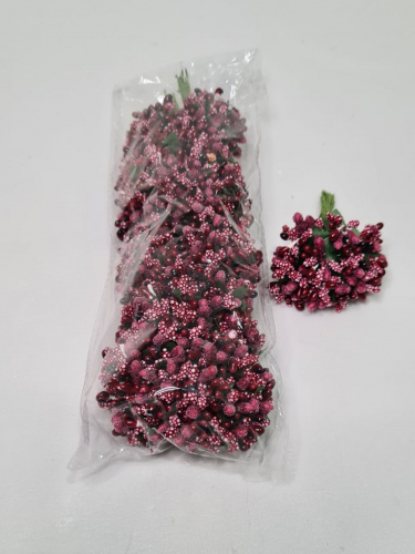 Тычинки для флористики Бордовые. Уп-12 шт.