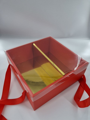 Коробка трансформер. Цвет красный, золотая середина.  фото 2