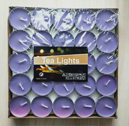 свечи чайные 50 шт фиолетовые