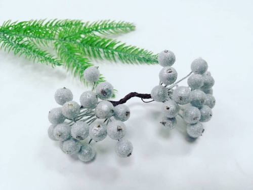 Тычинки "Рябина" Серебристая, 40 шт, ягода 1см