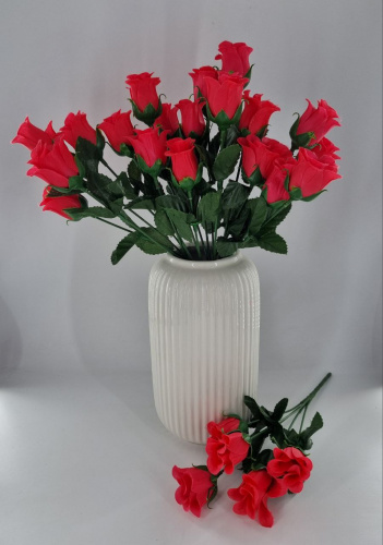 Букет роз "фуксия",  высота 30 см, 5 голов, ткань. Упаковка 2 шт.