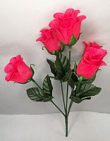 Букет роз "фуксия",  высота 30 см, 5 голов, ткань. Упаковка 2 шт.