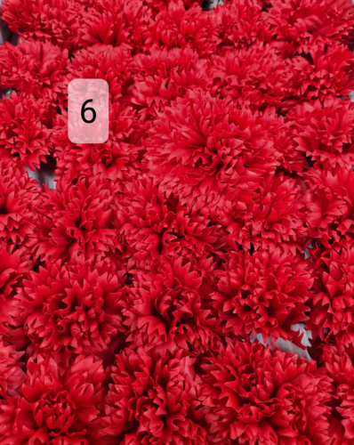 Декоративные цветы Гвоздика. Цвет красный. Номер 6