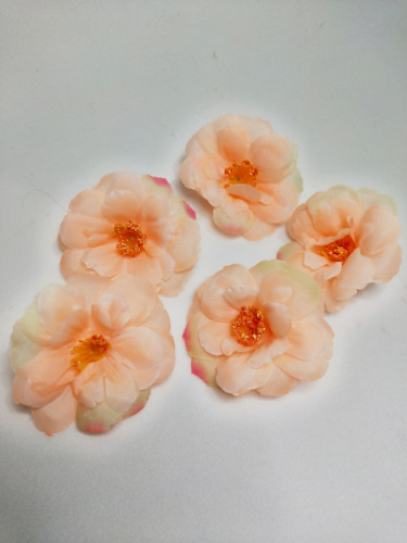 Цветок искусственный. Головка. Упаковка 10 шт.Цвет персиковый