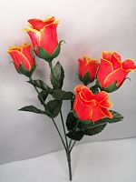 Букет роз "оранжевый",  высота 30 см, 5 голов, ткань. Упаковка 2шт