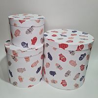 Набор круглых коробок 3в1. Варежки.