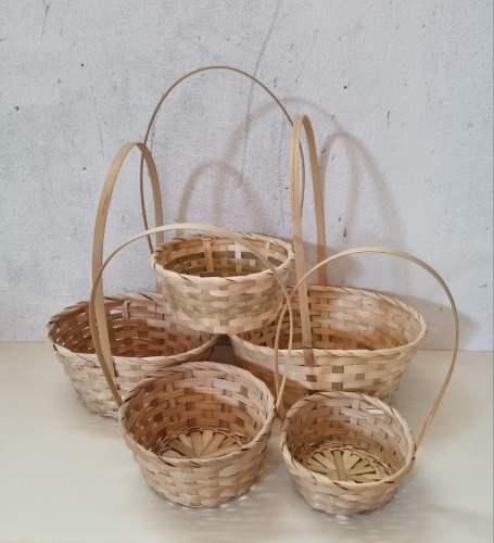 Набор флористических плетёных корзин 5в1. Из природного материала. 