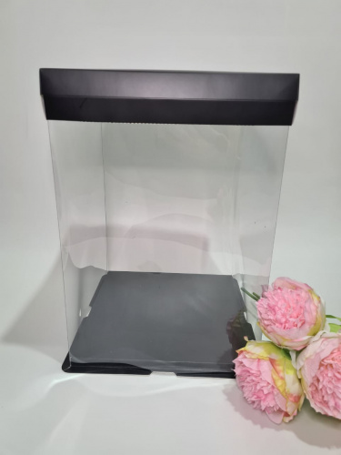 Коробка трансформер. Пластиковая стенка, дно и крышка картон.