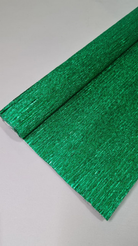 Гофрированная бумага фольга. Цвет зеленый