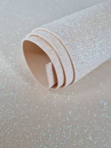 Фоамиран 2 мм глиттерный. Цвет бежевый. Размер 40*60 см. Упаковка -10 листов .