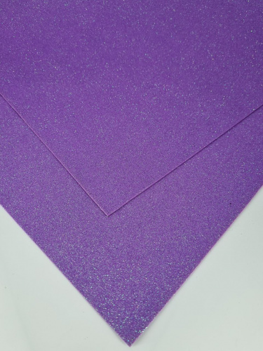 фоамиран 2 мм 40*60 глиттерный фиолетовый  уп-10 листов фото 2