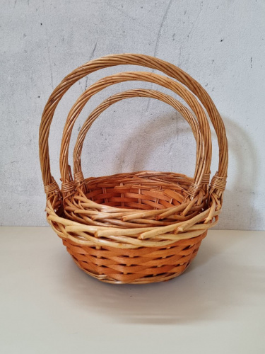 Набор круглых корзин 3в1. Цвет рыжий