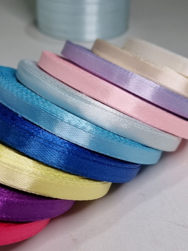 Лента атласная 0,6 см. Микс. Упаковка 10 шт. фото 3