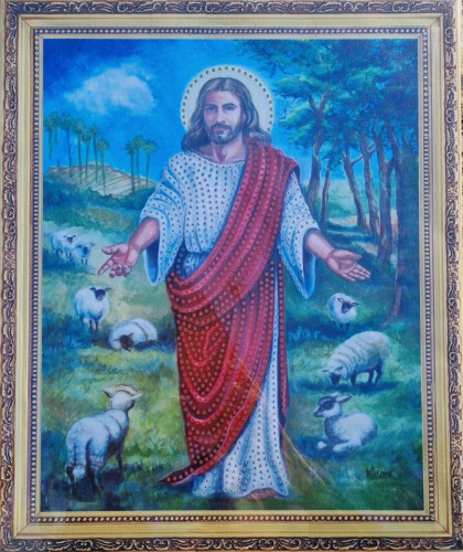 Алмазная мозаика на подрамнике. Православная. Арт.AS79539 Измерения 27*33 см.