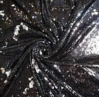 ткань с пайетками 100*130 см черный с серебром