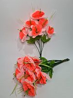 Искусственные цветы Нарцисс. Упаковка 5 шт. Цвет неон оранжевый.