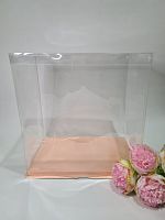 Коробка трансформер. Дно плотный картон, стенка и крышка пластик.