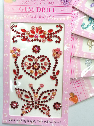 Наклейки стразы акриловые прозрачные №1 "Красные" Наклейки стразы акриловые прозрачные №1 "Красные"