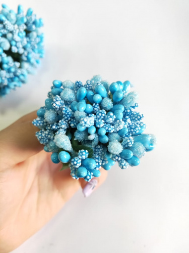 Тычинки для флористики голубые, связка 1 шт