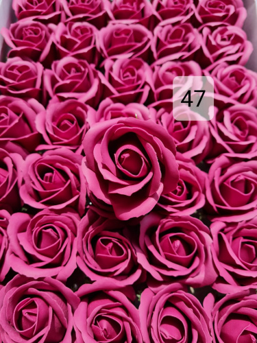 Декоративные розы 3-х слойные. Номер 47 Бутон 5 см. Искусственные