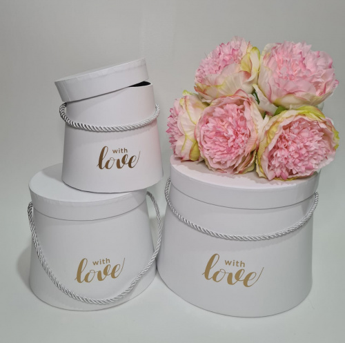 Набор коробок 3в1 флористических 3в1. Белый. 