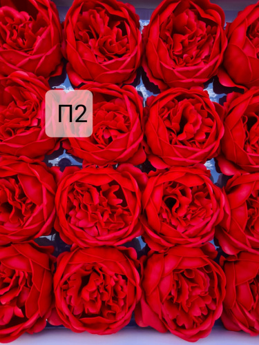  Пионы. П2 красный . Упаковка 16 шт. Размер цветка 8*8см.