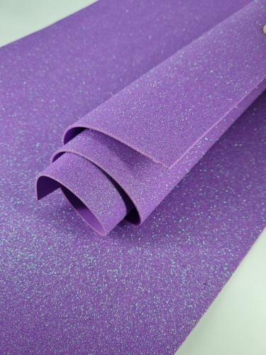 фоамиран 2 мм 40*60 глиттерный фиолетовый  уп-10 листов