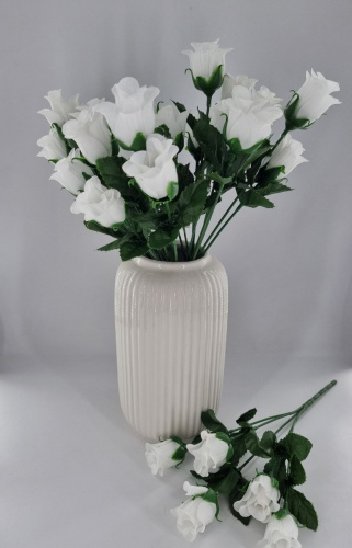 Букет роз "белый",  высота 30 см, 5 голов, ткань. Упаковка 2 шт.