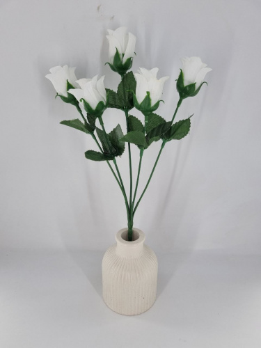 Букет роз "белый",  высота 30 см, 5 голов, ткань. Упаковка 2 шт. фото 2